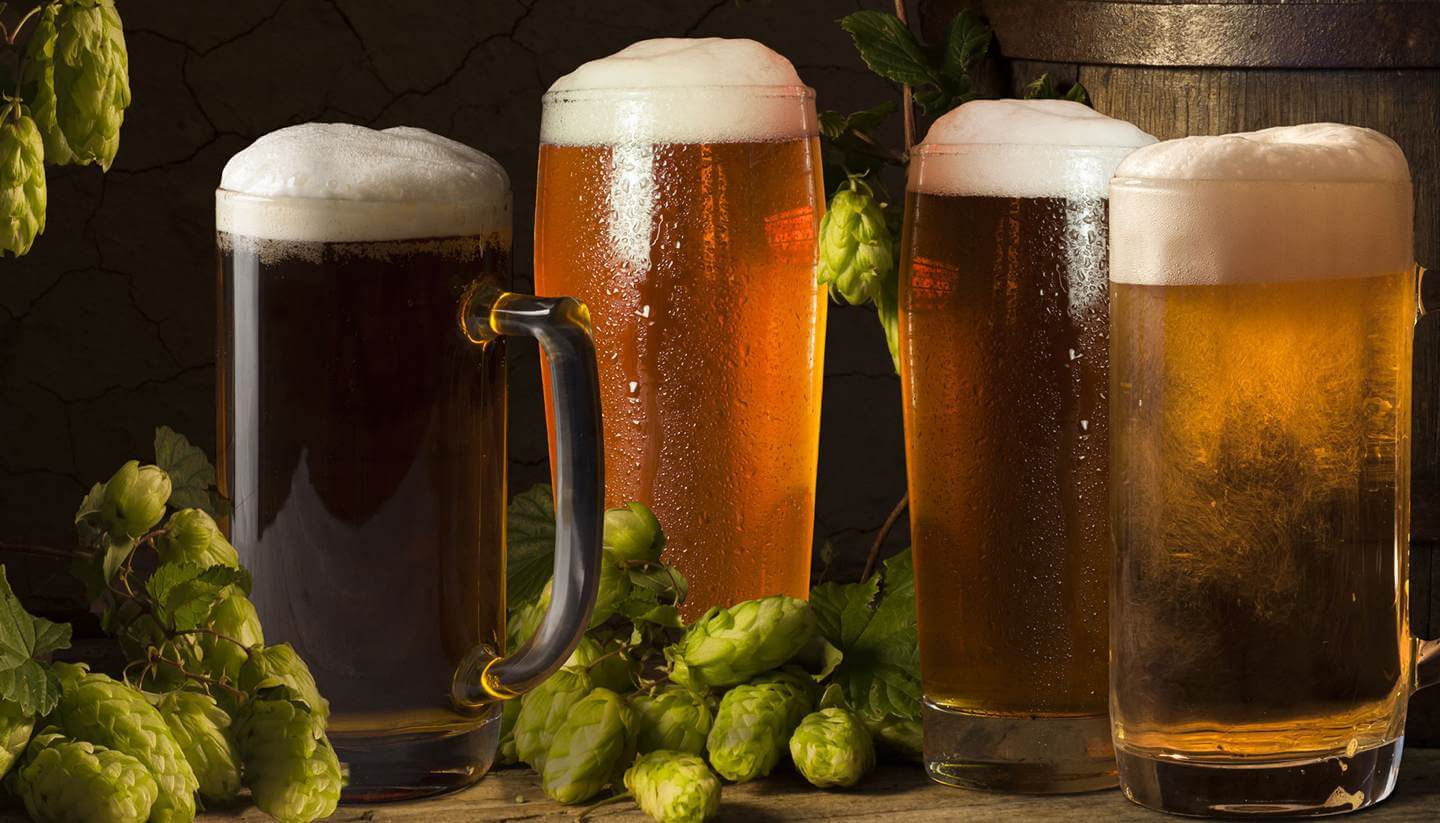 Frothy glass of beer