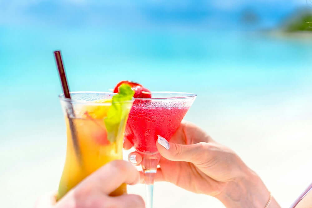 Close-up shot of a cocktail in a glass