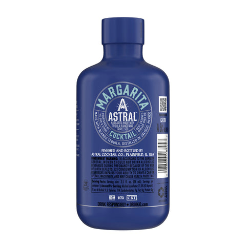 Astral Margarita Cocktail bottle with Tequila Blanco, enriched with notes of lime juice, triple sec, agave, tangerine, vanilla, and a tart finish Astral Margarita Cocktail bottle with Tequila Blanco, enriched with notes of lime juice, triple sec, agave, tangerine, vanilla, and a tart finish