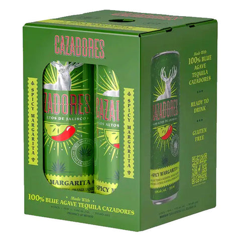 Cazadores Tequila Spicy Margarita 4-Pack 12oz Cans - Ready-to-Drink, Made with 100% Blue Agave, Gluten-Free Cazadores Tequila Spicy Margarita 4-Pack 12oz Cans - Ready-to-Drink, Made with 100% Blue Agave, Gluten-Free