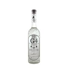G4 Blanco High Proof Tequila bottle, 54% ABV, copper distilled, rich minerality, herbaceous tasting notes, bold and robust sipping experience.