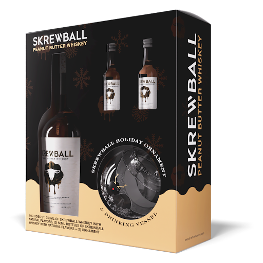 Skrewball Peanut Butter Whiskey with Ornament and 2x50 mL Gift Pack