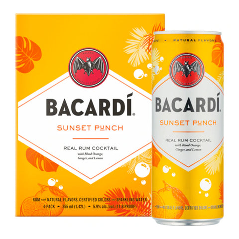 Bacardí Sunset Punch Rum Cocktail 4pk Bacardí Sunset Punch Rum Cocktail 4pk