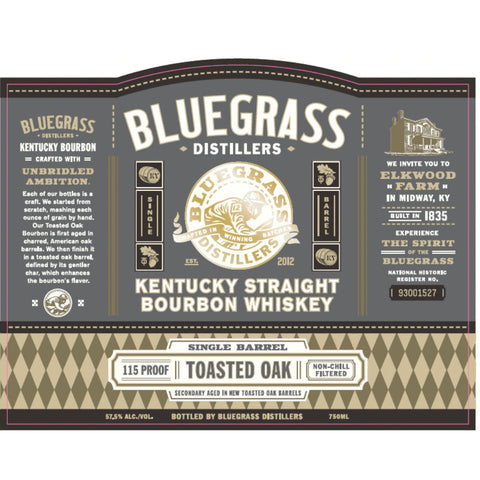 Bluegrass Single Barrel Toasted Oak Bourbon Bluegrass Single Barrel Toasted Oak Bourbon
