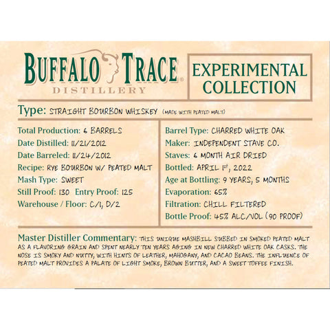 Buffalo Trace Experimental Collection Peated Bourbon Buffalo Trace Experimental Collection Peated Bourbon