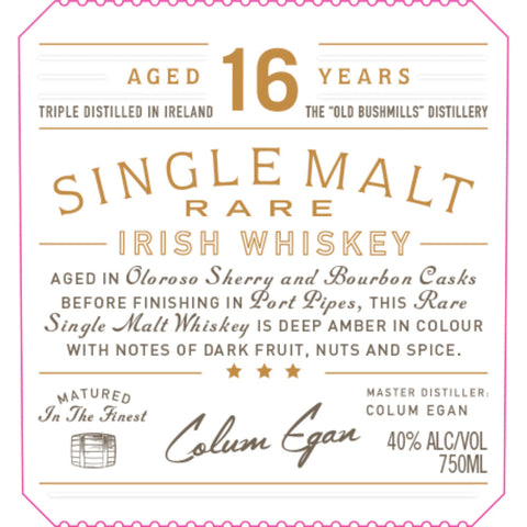 Bushmills 16 Year Old Single Malt Rare Bushmills 16 Year Old Single Malt Rare