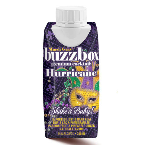 Buzzbox Mardi Gras Hurricane Cocktail 4PK Buzzbox Mardi Gras Hurricane Cocktail 4PK