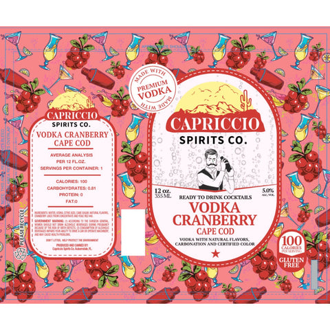Capriccio Vodka Cranberry Cape Cod Canned Cocktail 6PK Capriccio Vodka Cranberry Cape Cod Canned Cocktail 6PK