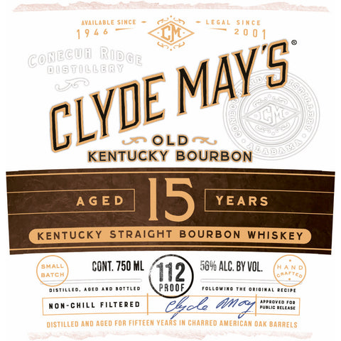 Clyde May's Small Batch 15 Year Old Bourbon Clyde May's Small Batch 15 Year Old Bourbon