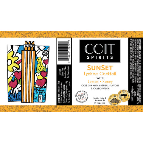 Coit Spirits Sunset Lechee Cocktail Coit Spirits Sunset Lechee Cocktail