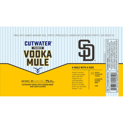 Cutwater Spirits San Diego Padres Vodka Mule Cutwater Spirits San Diego Padres Vodka Mule