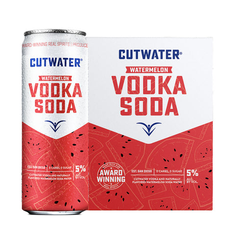 Cutwater Watermelon Vodka Soda 4pk Cutwater Watermelon Vodka Soda 4pk