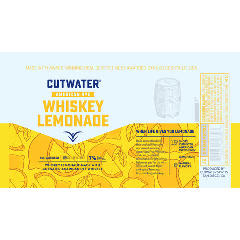 Cutwater Whiskey Lemonade Canned Cocktail Cutwater Whiskey Lemonade Canned Cocktail