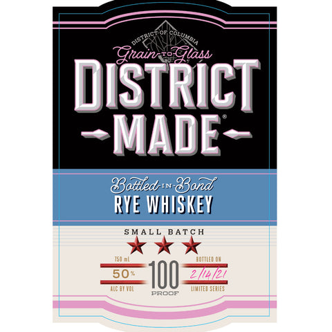 District Made Bottled in Bond Rye District Made Bottled in Bond Rye