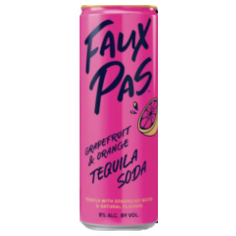 Faux Pas Grapefruit & Orange Tequila Soda by Betches 4PK Faux Pas Grapefruit & Orange Tequila Soda by Betches 4PK