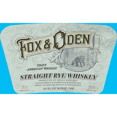 Fox & Oden Straight Rye Whiskey Fox & Oden Straight Rye Whiskey