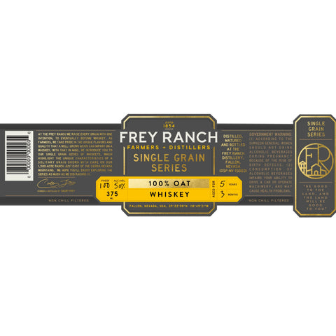 Frey Ranch Farmer & Distillers Single Grain Series Oat Whiskey Frey Ranch Farmer & Distillers Single Grain Series Oat Whiskey