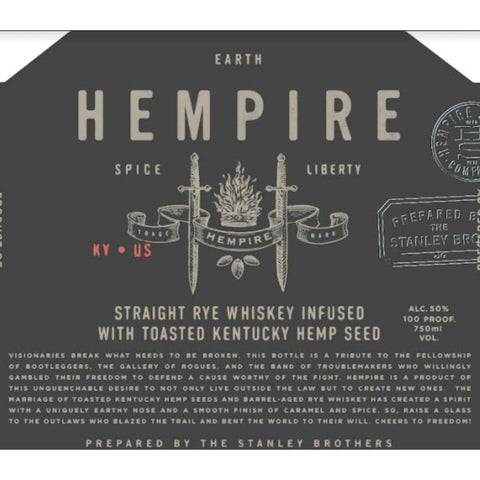 Hempshire Rye Infused with Toasted Kentucky Hemp Seed Hempshire Rye Infused with Toasted Kentucky Hemp Seed