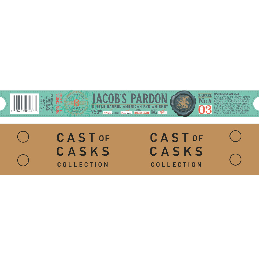 Jacob‘s Pardon Cast of Casks 6 Year Old Rye Barrel No #03