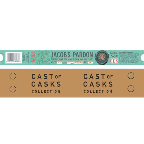 Jacob‘s Pardon Cast of Casks 6 Year Old Rye Barrel No #03 Jacob‘s Pardon Cast of Casks 6 Year Old Rye Barrel No #03