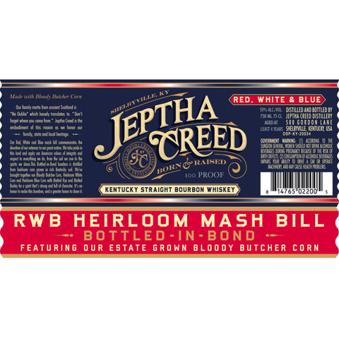 Jeptha Creed Red, White & Blue Kentucky Straight Bourbon Jeptha Creed Red, White & Blue Kentucky Straight Bourbon