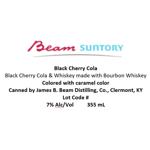 Jim Beam Black Cherry Cola Canned Cocktail Jim Beam Black Cherry Cola Canned Cocktail