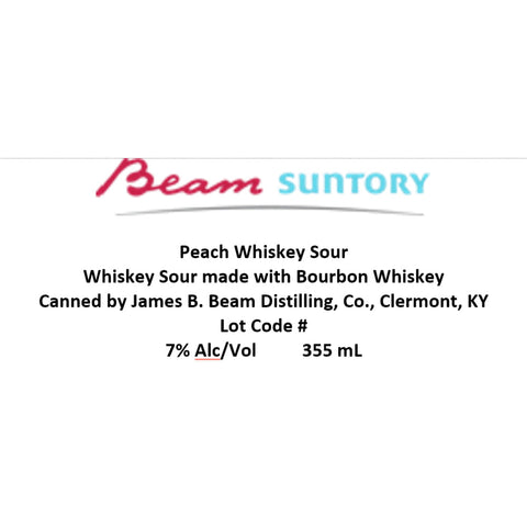 Jim Beam Peach Whiskey Sour Canned Cocktail Jim Beam Peach Whiskey Sour Canned Cocktail