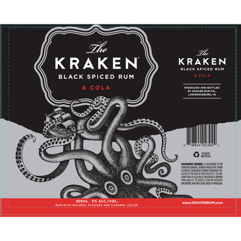 Kraken Black Spiced Rum & Cola Cocktail 4PK Kraken Black Spiced Rum & Cola Cocktail 4PK