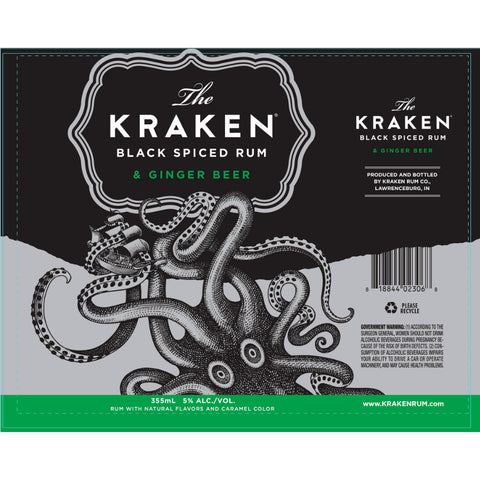 Kraken Black Spiced Rum & Ginger Beer Cocktail 4PK Kraken Black Spiced Rum & Ginger Beer Cocktail 4PK
