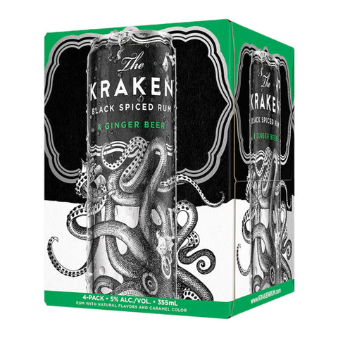 Kraken Black Spiced Rum & Ginger Beer Cocktail 4PK Kraken Black Spiced Rum & Ginger Beer Cocktail 4PK
