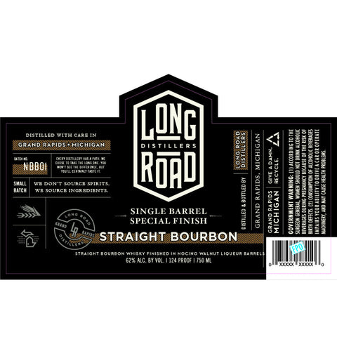 Long Road Distillers Single Barrel Special Finish Bourbon Long Road Distillers Single Barrel Special Finish Bourbon