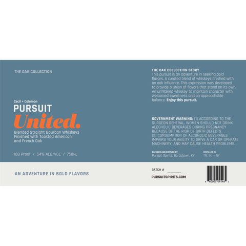 Pursuit United The Oak Collection Bourbon American and French Oak Pursuit United The Oak Collection Bourbon American and French Oak