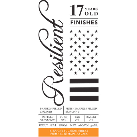 Resilient 17 Year Old Madeira Cask Finished Straight Bourbon Resilient 17 Year Old Madeira Cask Finished Straight Bourbon