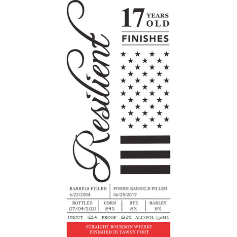 Resilient 17 Year Old Tawny Port Cask Finished Straight Bourbon Resilient 17 Year Old Tawny Port Cask Finished Straight Bourbon