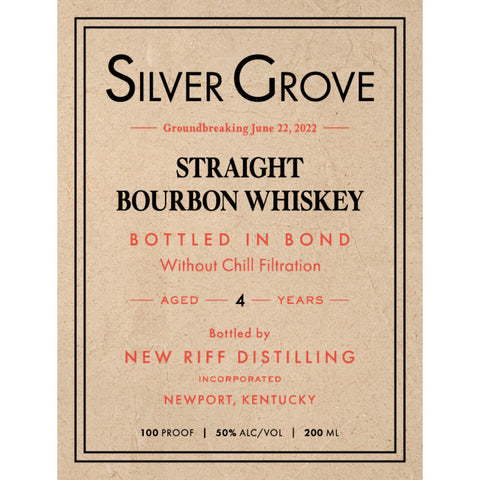 Silver Grove Bottled in Bond Straight Bourbon Silver Grove Bottled in Bond Straight Bourbon