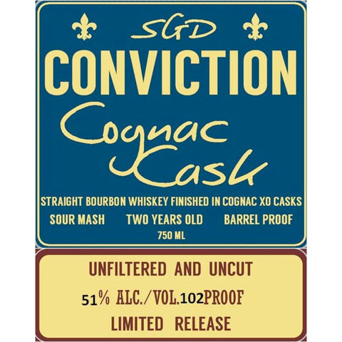 Southern Grace Distilleries Conviction Cognac Cask Finished Bourbon Southern Grace Distilleries Conviction Cognac Cask Finished Bourbon