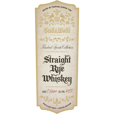 Stoll & Wolfe Kindred Spirits Collection 7 Year Old Straight Rye Stoll & Wolfe Kindred Spirits Collection 7 Year Old Straight Rye