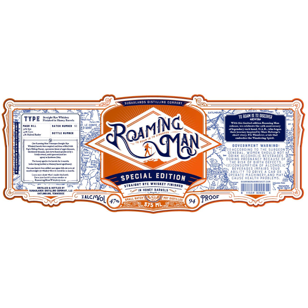 Sugarlands Roaming Man Straight Rye Finished in Honey Barrels