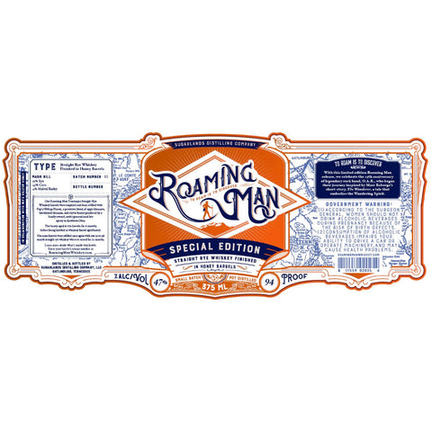 Sugarlands Roaming Man Straight Rye Finished in Honey Barrels Sugarlands Roaming Man Straight Rye Finished in Honey Barrels