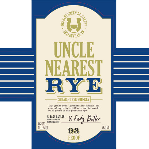 Uncle Nearest Straight Rye Whiskey Uncle Nearest Straight Rye Whiskey
