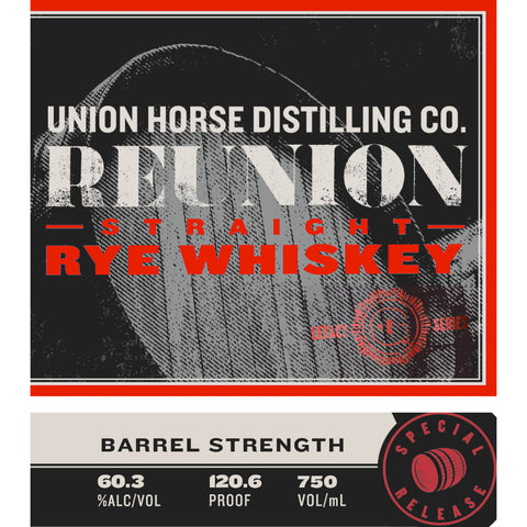Union Horse Reunion Barrel Strength Straight Rye Union Horse Reunion Barrel Strength Straight Rye