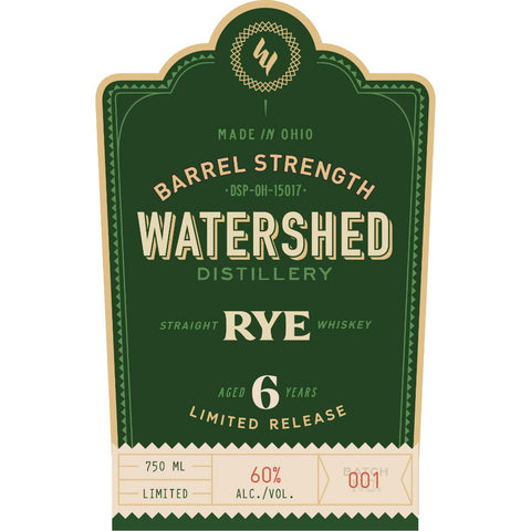 Watershed 6 Year Old Barrel Strength Rye Watershed 6 Year Old Barrel Strength Rye