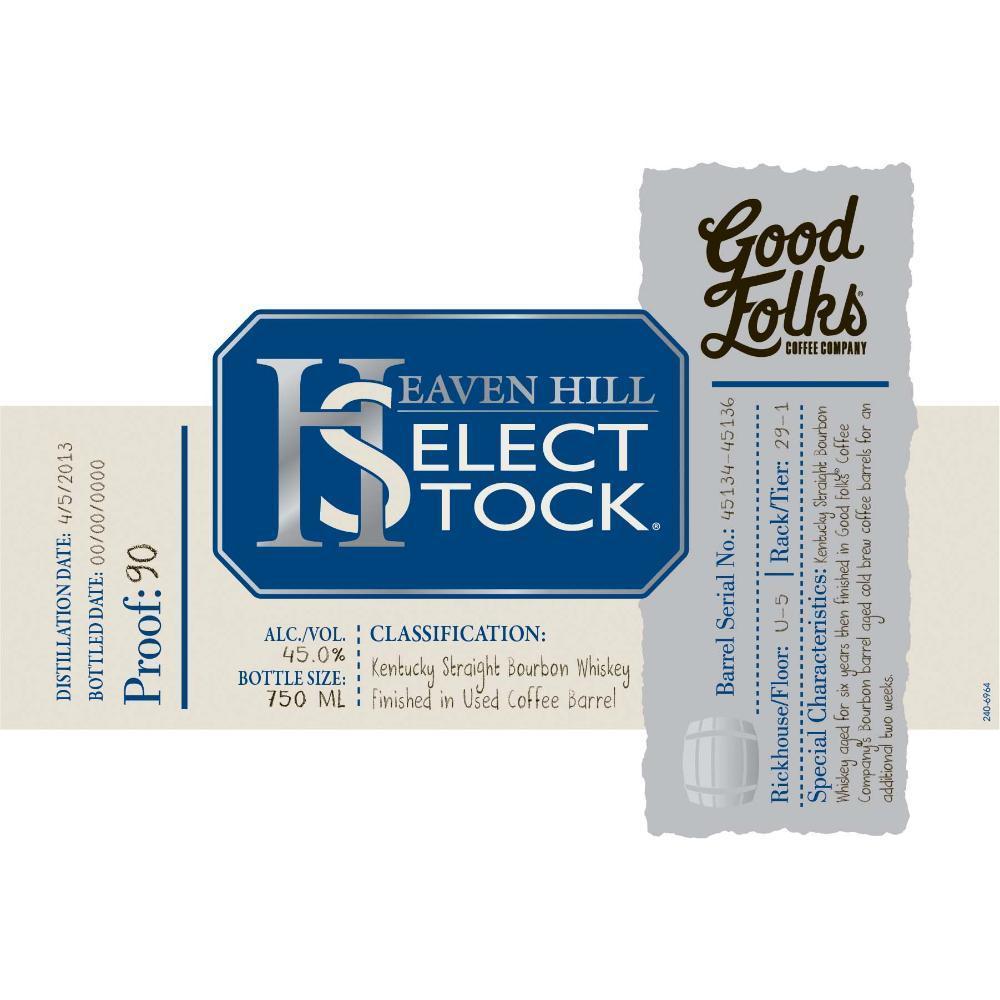 Heaven Hill Select Stock Cold Brew Finish Bourbon Whiskey Bourbon Heaven Hill Distillery