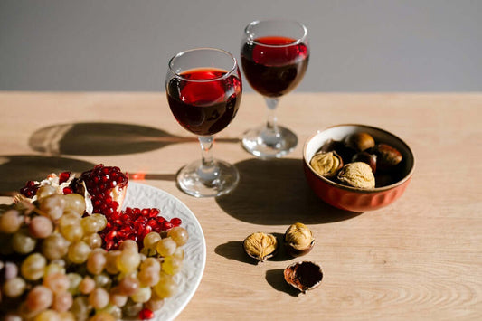 red wine in two glasses