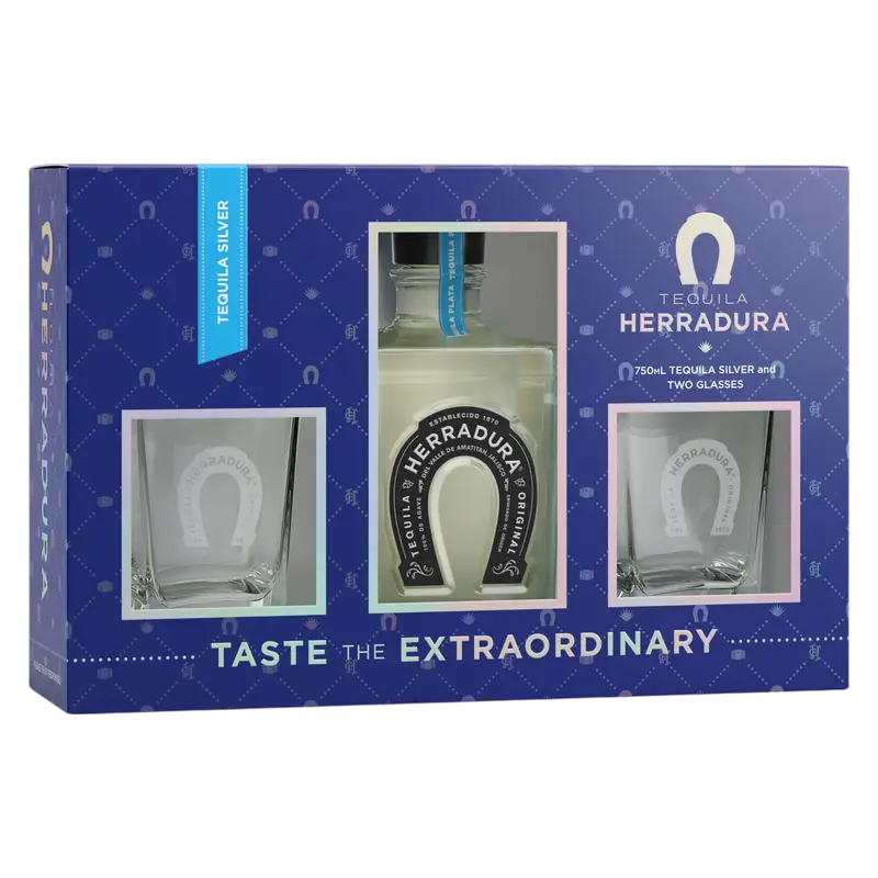 Herradura Silver Tequila Gift Set with 2 Glasses