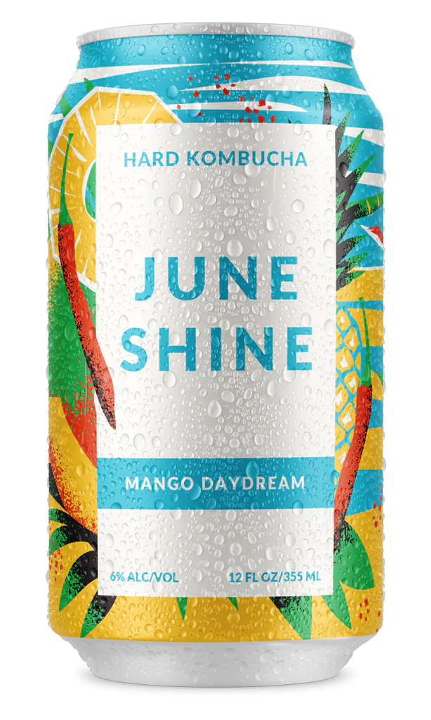 JuneShine Mango Daydream Hard Kombucha Can – 12oz, Tropical Flavor, Refreshing Beverage, Vibrant Mango, Perfect for Summer Enjoyment