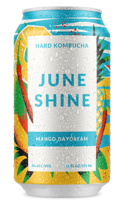 JuneShine Mango Daydream Hard Kombucha Can – 12oz, Tropical Flavor, Refreshing Beverage, Vibrant Mango, Perfect for Summer Enjoyment