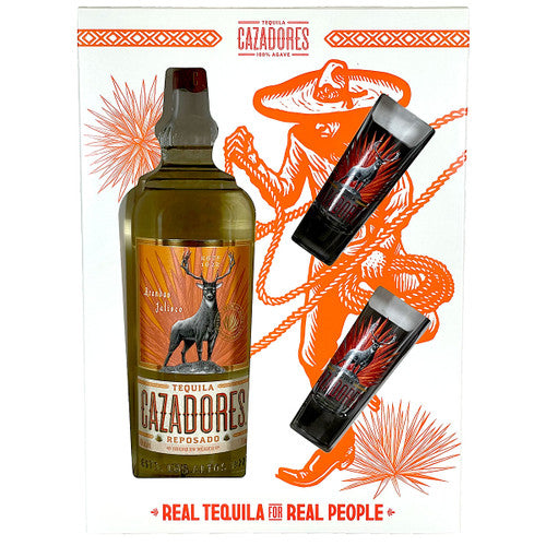 Cazadores Reposado Tequila Gift Pack with 2 Shot Glasses