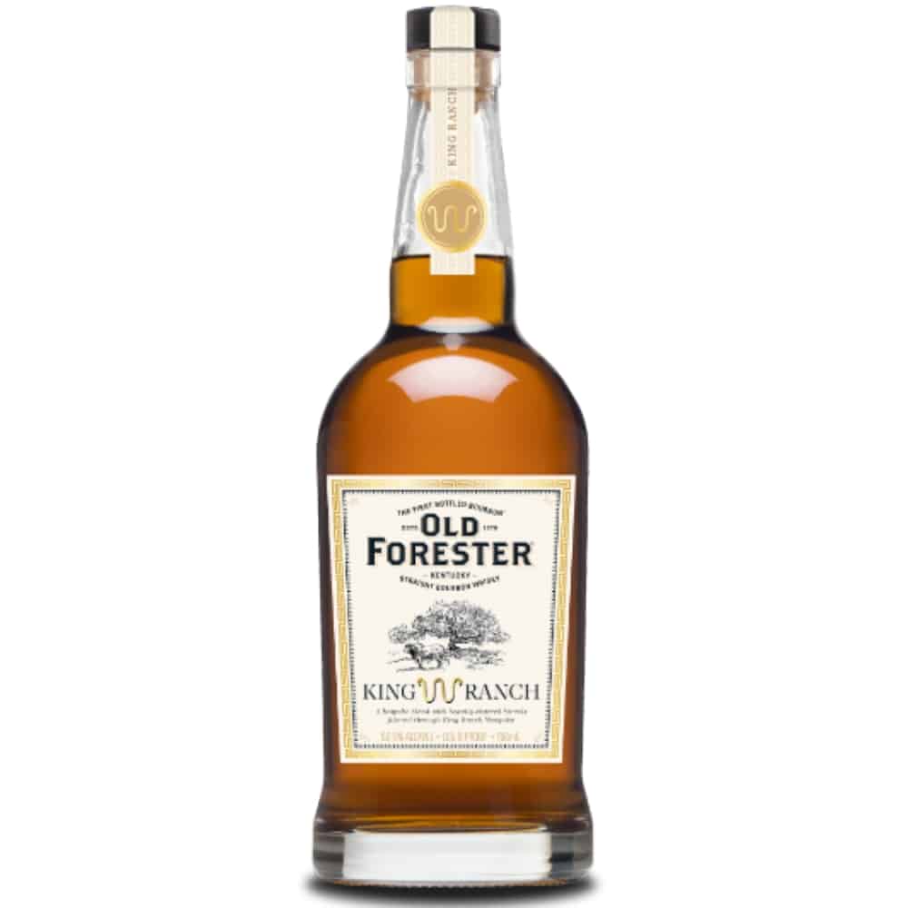 Old Forester King Ranch Bourbon 2024 Edition bottle showcasing rich amber color and iconic branding.