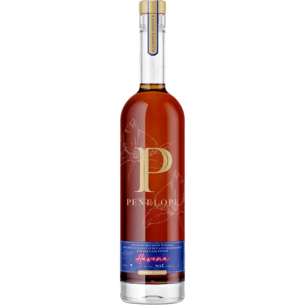 Penelope Valencia Bourbon Whiskey Havana, double-finished in Caribbean rum and maple syrup barrels.